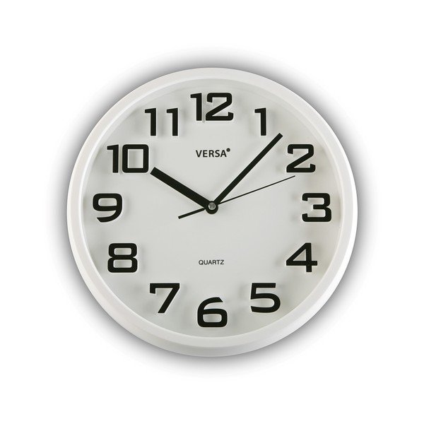 Czarno-biały zegar Versa Basic Clock, 33 cm