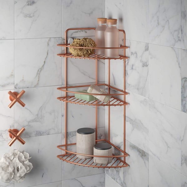 3-poziomowa narożna półka łazienkowa Metaltex Copper-image-2