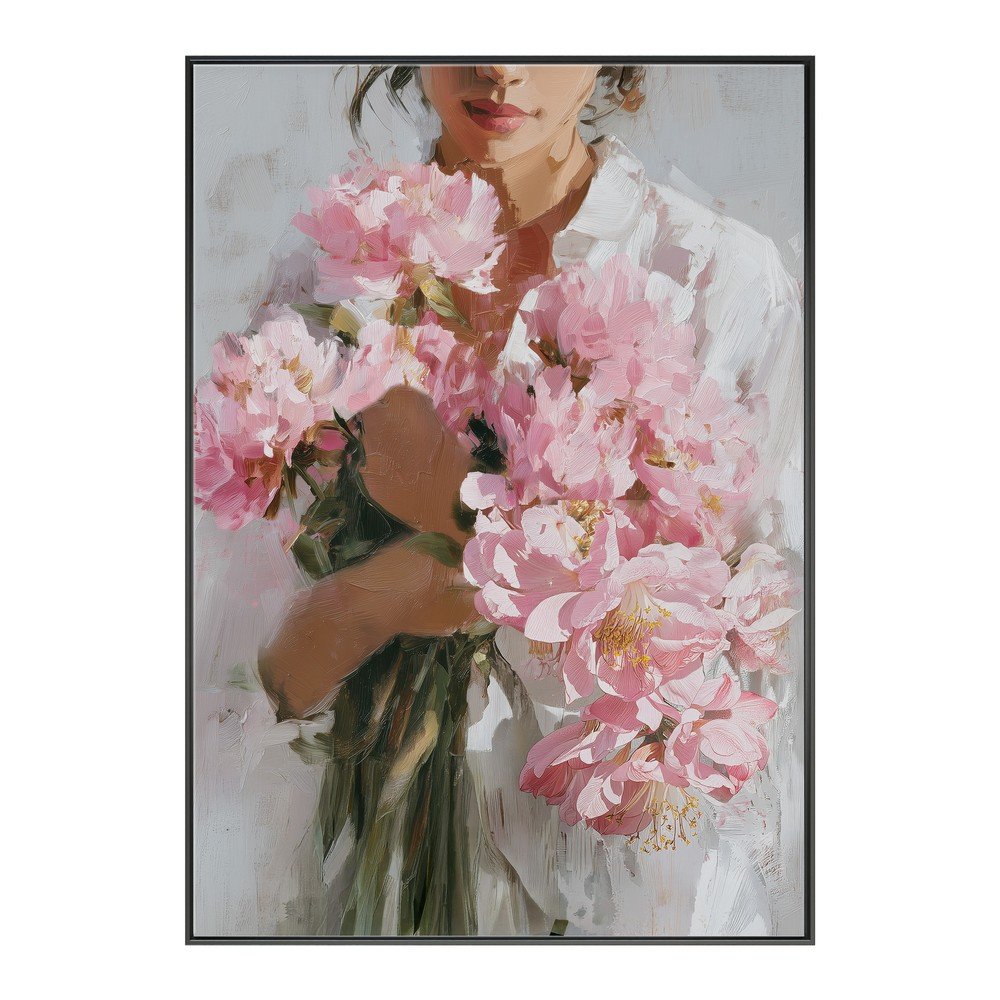 Obraz drukowany z ramą w zestawie/na płótnie 70x100 cm Floral Embrace – Styler