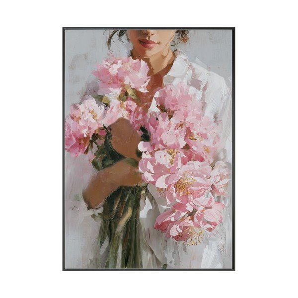 Obraz drukowany z ramą w zestawie/na płótnie 70x100 cm Floral Embrace – Styler