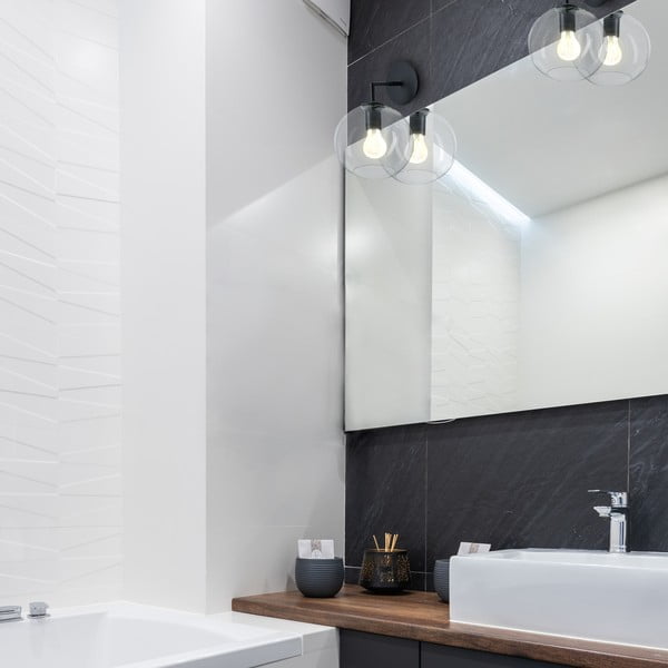 Czarny kinkiet SULION Bogard, ø 20 cm-image-1