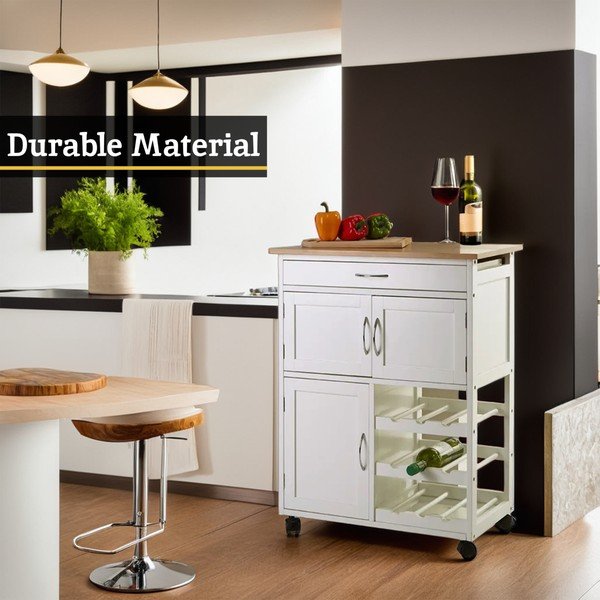 Bambusowy barek na kółkach 37x67 cm Harlow – Premier Housewares-image-2