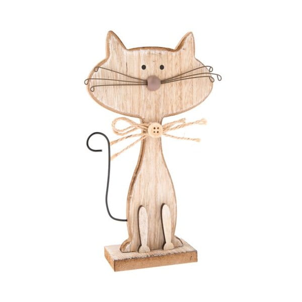 Dekoracja drewniana w kształcie kota Dakls Cats, wys. 18 cm