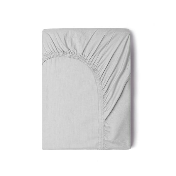 Szare bawełniane prześcieradło elastyczne Good Morning, 160x200 cm