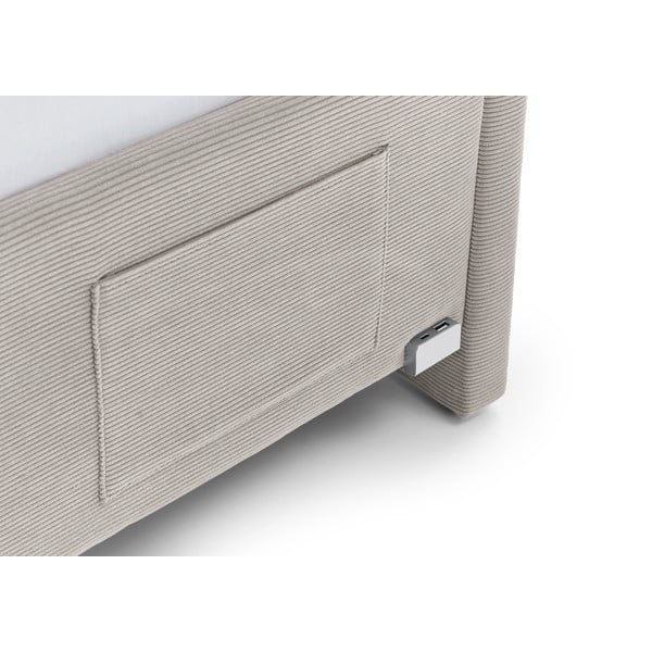 Beżowe tapicerowane narożne łóżko dziecięce bez stelaża 140x200 cm Cool – Meise Möbel-image-4