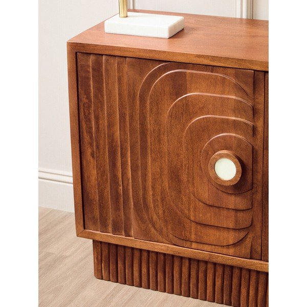 Komoda z litego drewna mango w ciemnym naturalnym kolorze 40x75x116 cm Sangar – Premier Housewares-image-2