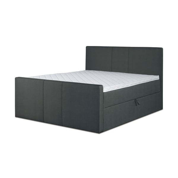 Czarne łóżko z materacem Gemega Amberbox, 120x200 cm