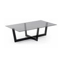 Czarny stolik ze szklanym blatem 70x120 cm Plam – Kave Home