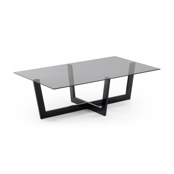 Czarny stolik ze szklanym blatem 70x120 cm Plam – Kave Home-image-2