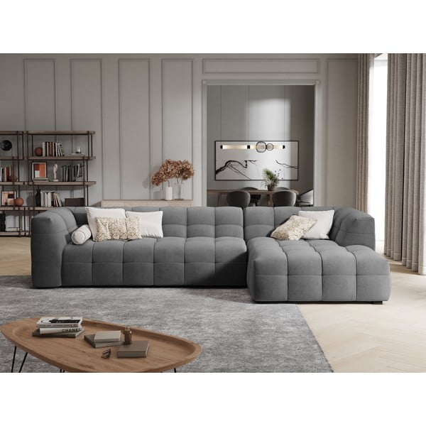 Szary aksamitny narożnik Windsor & Co Sofas Vesta, prawostronny-image-1