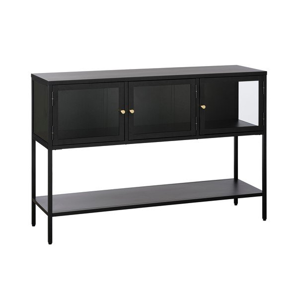 Czarna metalowa witryna 132x88 cm Carmel – Unique Furniture-image-4