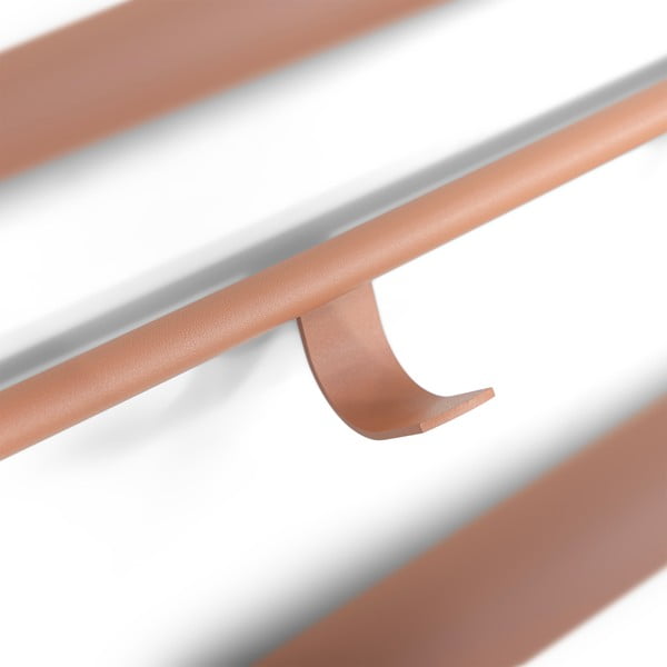 Łososiowy metalowy wieszak ścienny z półką 100 cm Rex – Spinder Design-image-3