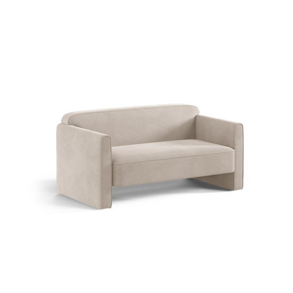 Beżowa aksamitna sofa 140 cm Abby – Micadoni -image-1