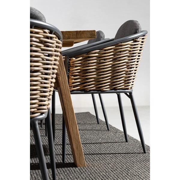 Szare metalowe krzesło ogrodowe Maribela   – Bizzotto-image-2