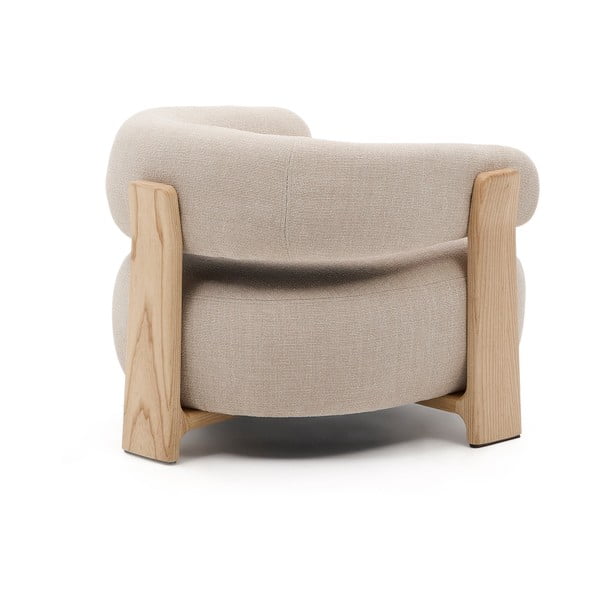 Beżowy fotel z tkaniny szenilowej Granite – Kave Home-image-4