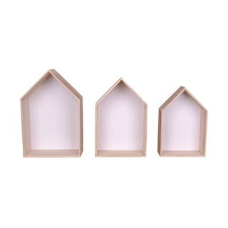 Zestaw 3 białych półek drewnianych House Nordic Verona