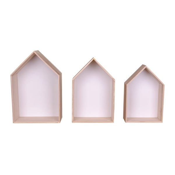 Zestaw 3 białych półek drewnianych House Nordic Verona