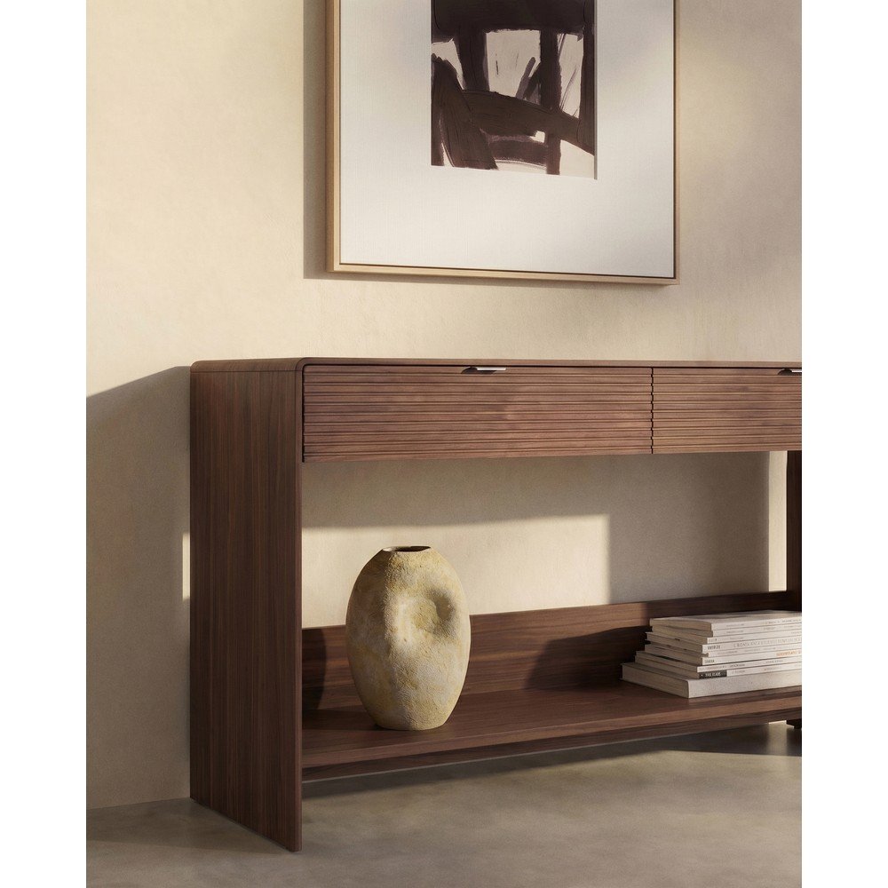 Komoda w dekorze orzecha w ciemnym naturalnym kolorze 120x81x35 cm Norlen – Kave Home (zdjęcie 3)