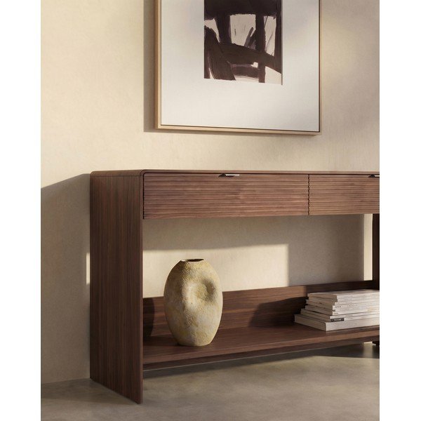 Komoda w dekorze orzecha w ciemnym naturalnym kolorze 120x81x35 cm Norlen – Kave Home-image-1