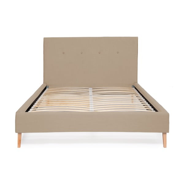 Beżowe łóżko Vivonita Kent Linen, 200x180 cm