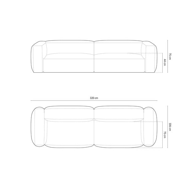 Beżowa aksamitna sofa modułowa 320 cm Martina – Micadoni -image-4