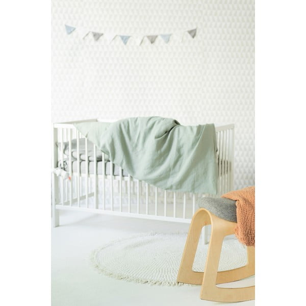 Dziecięca zielona lniana pościel Linen Tales Nature, 70x100 cm-image-3