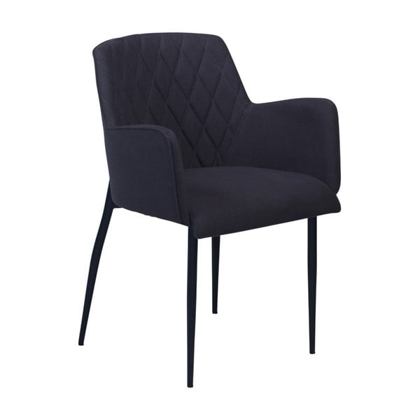 Czarne krzesło z podłokietnikami DAN–FORM Rombo