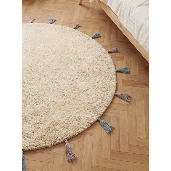 Kremowy bawełniany dywan dziecięcy odpowiedni do prania/tkany ręcznie ø160 cm Snuggle Sunna – Hanse Home-image-2