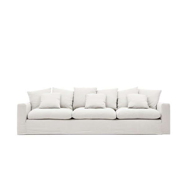 Biała lniana sofa 340 cm Nora – Kave Home
