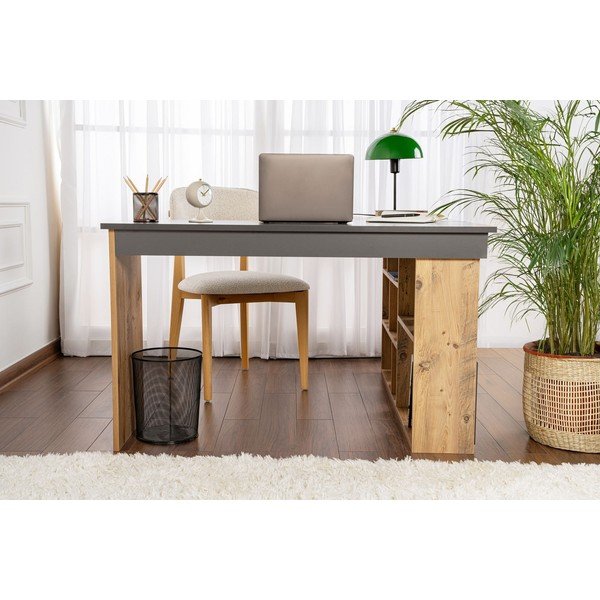 Biurko w dekorze sosny 120x130 cm Vesper – Kalune Design-image-4