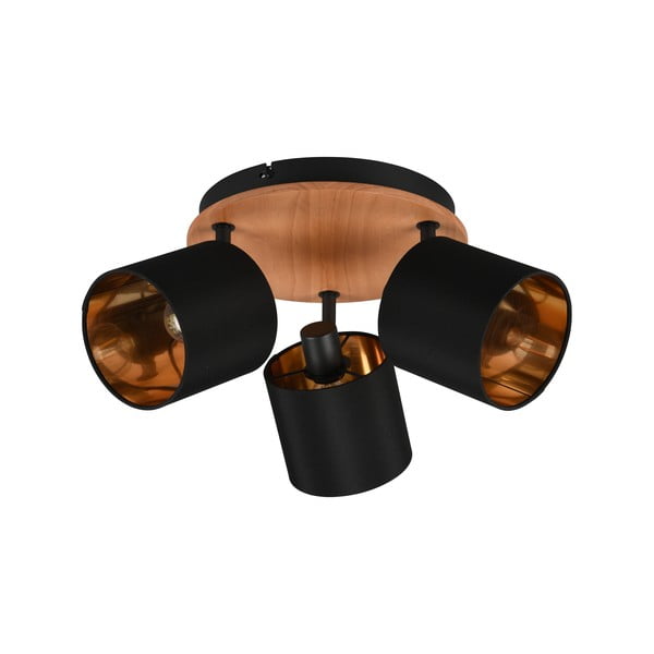 Czarno-naturalna lampa punktowa ø 12 cm Tommy – Reality