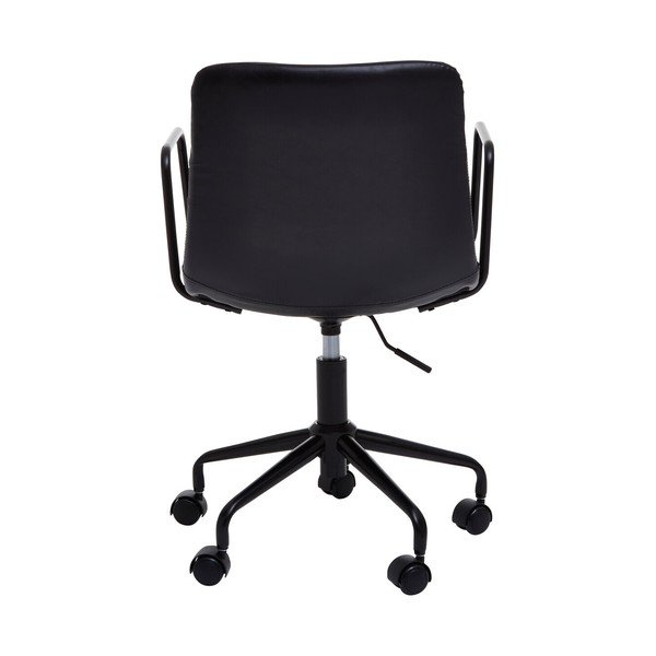 Czarne krzesło biurowe z imitacji skóry Forbes – Premier Housewares-image-4