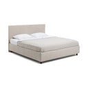 Beżowe tapicerowane łóżko dwuosobowe c 160x200 cm Myra Slim Line – Bonami Selection