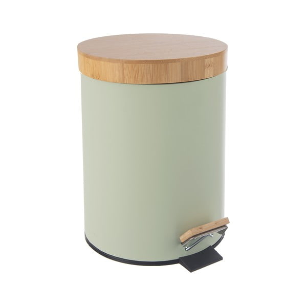 Jasnozielony metalowy kosz na śmieci z pedałem 5 l Greenish – Orion-image-4