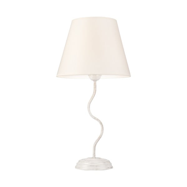 Biała lampa stołowa z tekstylnym kloszem (wys. 52 cm) Fabrizio – LAMKUR