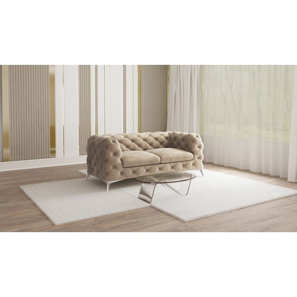 Szarobeżowa aksamitna sofa 185 cm Chelsea – Ropez-image-1