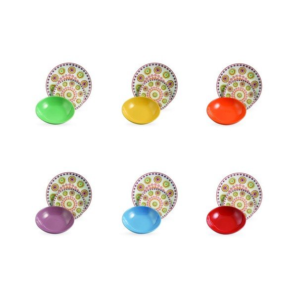 Zestaw talerzy Hippy Tavola, 18 sztuk