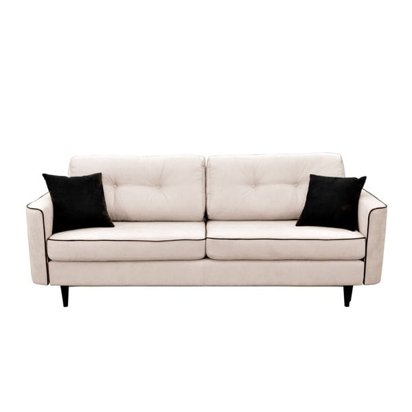 Kremowa sofa rozkładana z czarnymi nogami Mazzini Sofas Magnolia