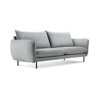 Jasnoszara aksamitna sofa Cosmopolitan Design Vienna, 160 cm