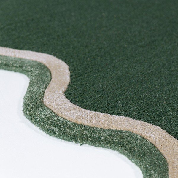 Ciemnozielony dywan z mieszanki wełny tkany ręcznie 120x170 cm Rivo Wool – Flair Rugs-image-2