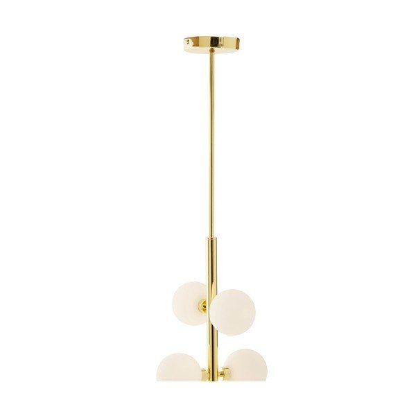 Biała/w kolorze złota metalowa lampa wisząca ze szklanym kloszem ø 27 cm Trieste – Premier Housewares-image-3