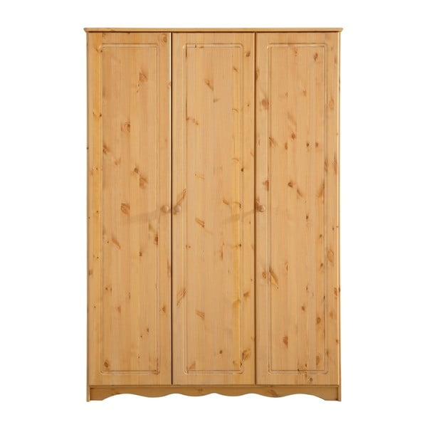 Brązowa 3-drzwiowa szafa z litego drewna sosnowego Støraa Amanda