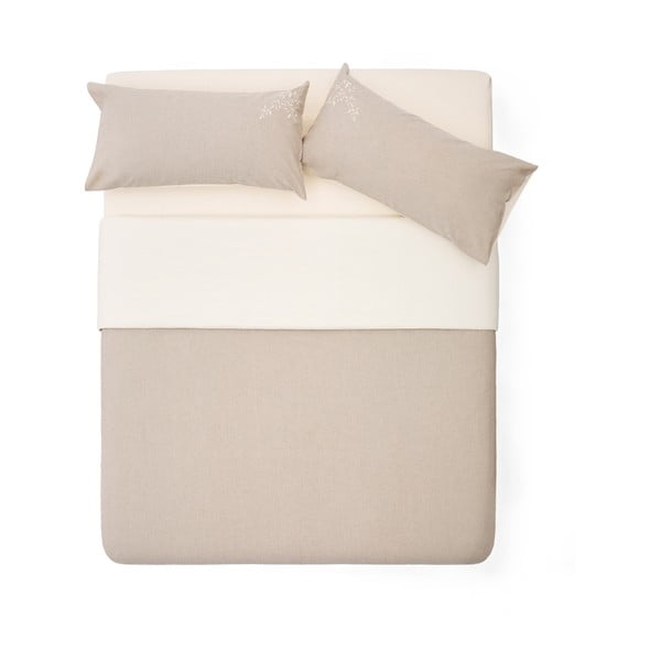 Beżowa pościel dwuosobowa z perkalu bawełnianego 240x220 cm Sotela – Kave Home-image-2
