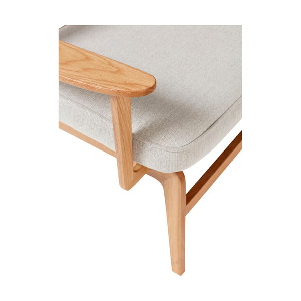 Szary fotel z konstrukcją z drewna dębowego Hübsch Haze-image-2