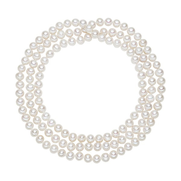 Biały perłowy naszyjnik The Pacific Pearl Company Chakra Pearls, dł. 120 cm