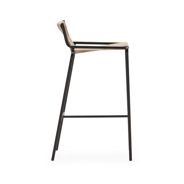 Beżowy metalowy hoker (wysokość siedziska 65 cm) Emily – Marckeric-image-3