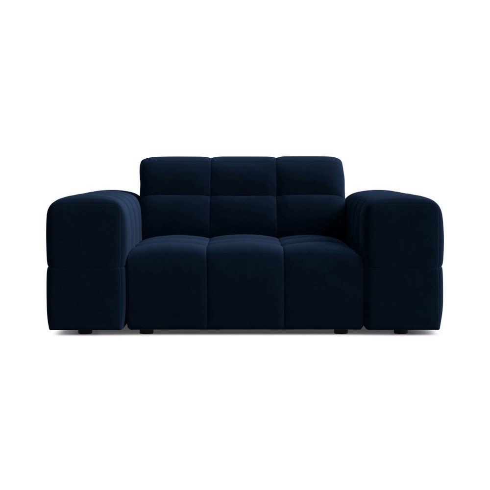 Ciemnoniebieski aksamitny fotel Chicago – Cosmopolitan Design