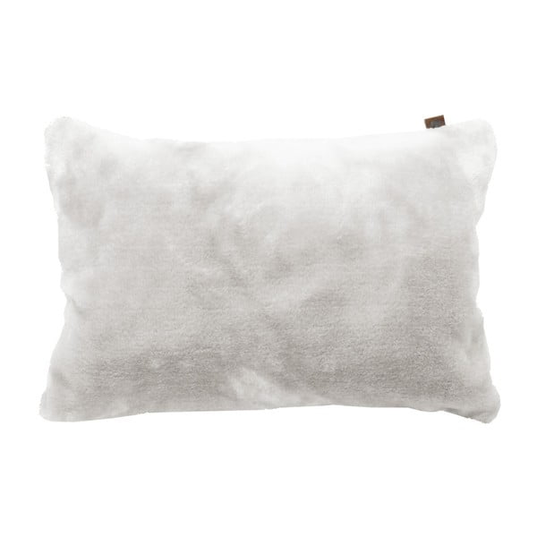 Biała poduszka Overseas Fur, 30x50 cm