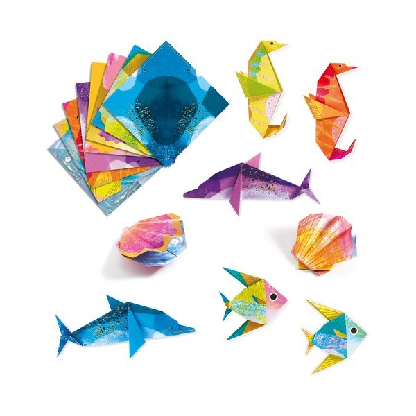Zestaw 24 sztuk z origami z instrukcją Djeco Neon Glam Sea-image-2