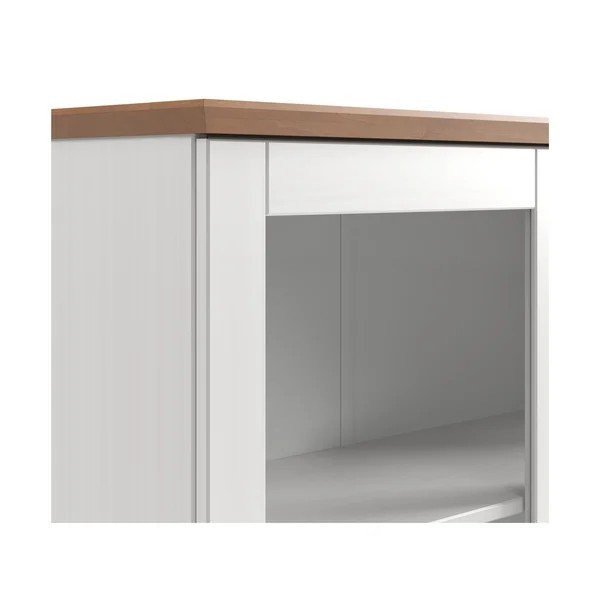 Biała/w bursztynowym kolorze witryna z litego drewna sosnowego wisząca 105x80x35 cm Teramo – Støraa-image-4